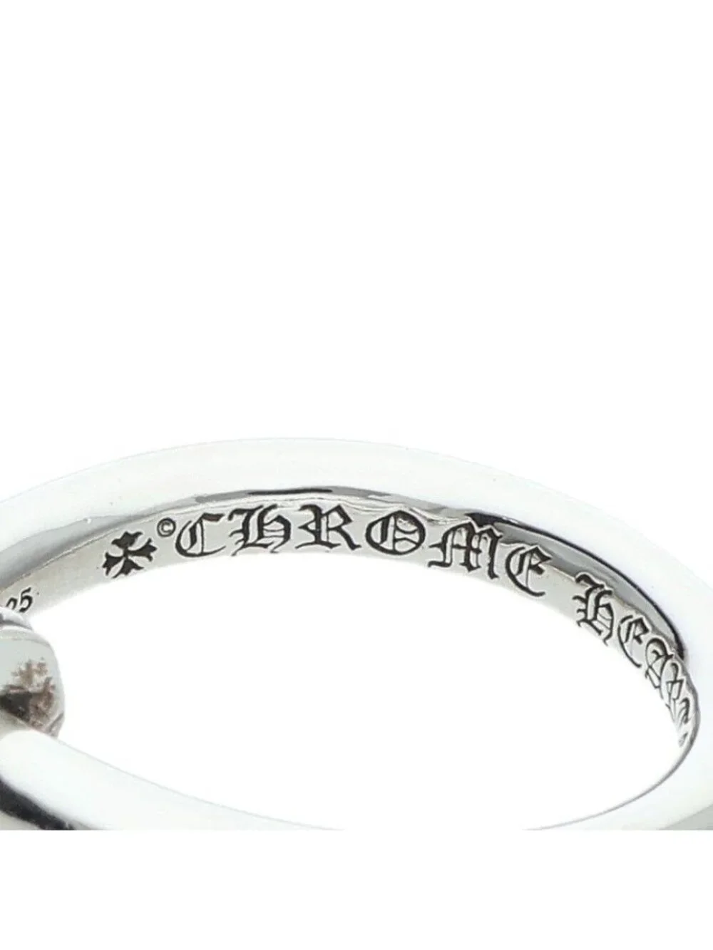 Chrome Hearts Nail Crsball Cross Ball Silver Ring